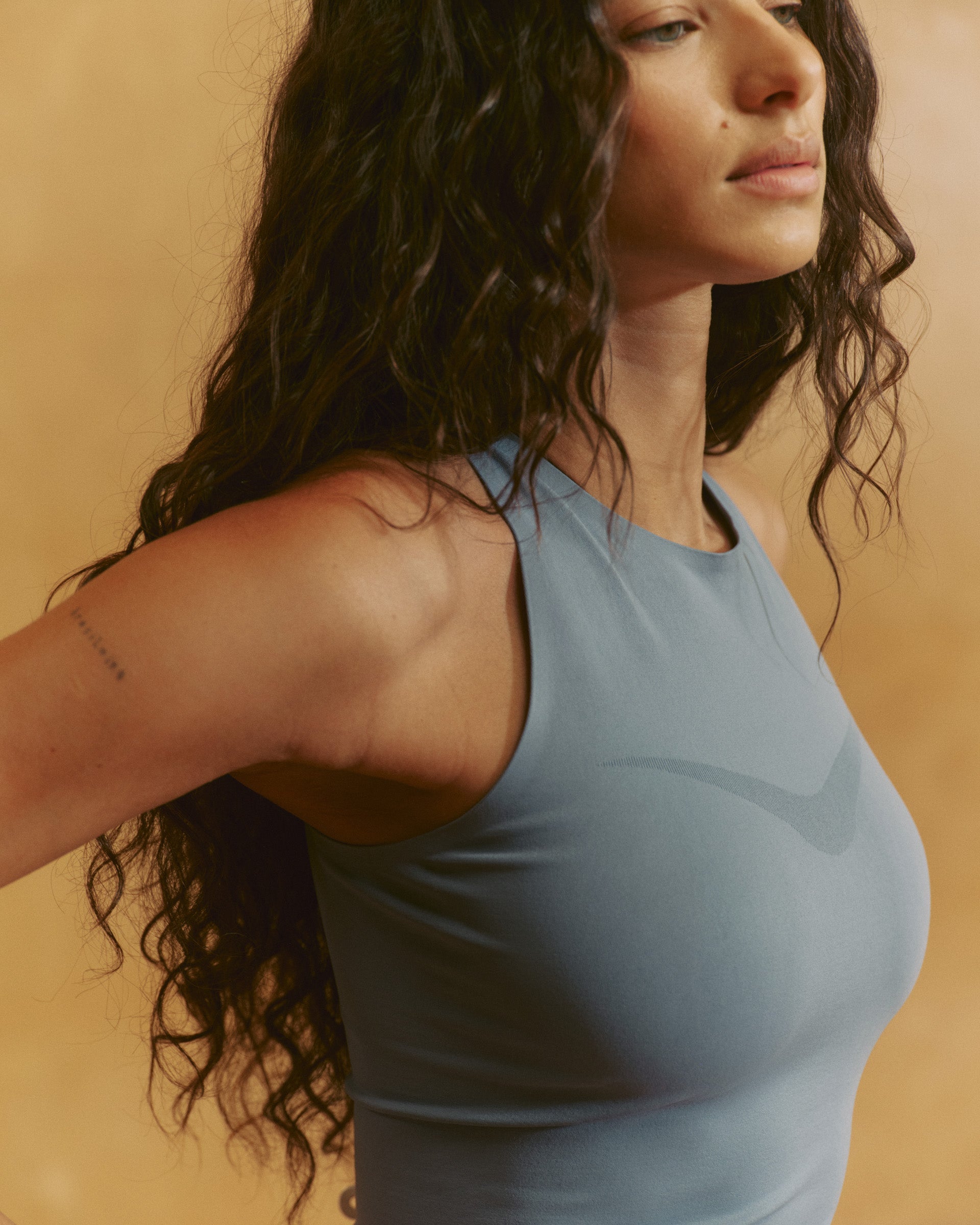 Impact Seamless Racer Tank - Slate Blue