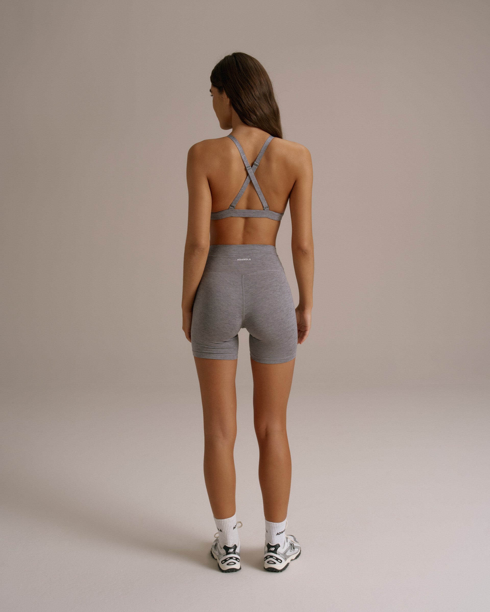 Brushed Crop Shorts - Dark Gray Melange