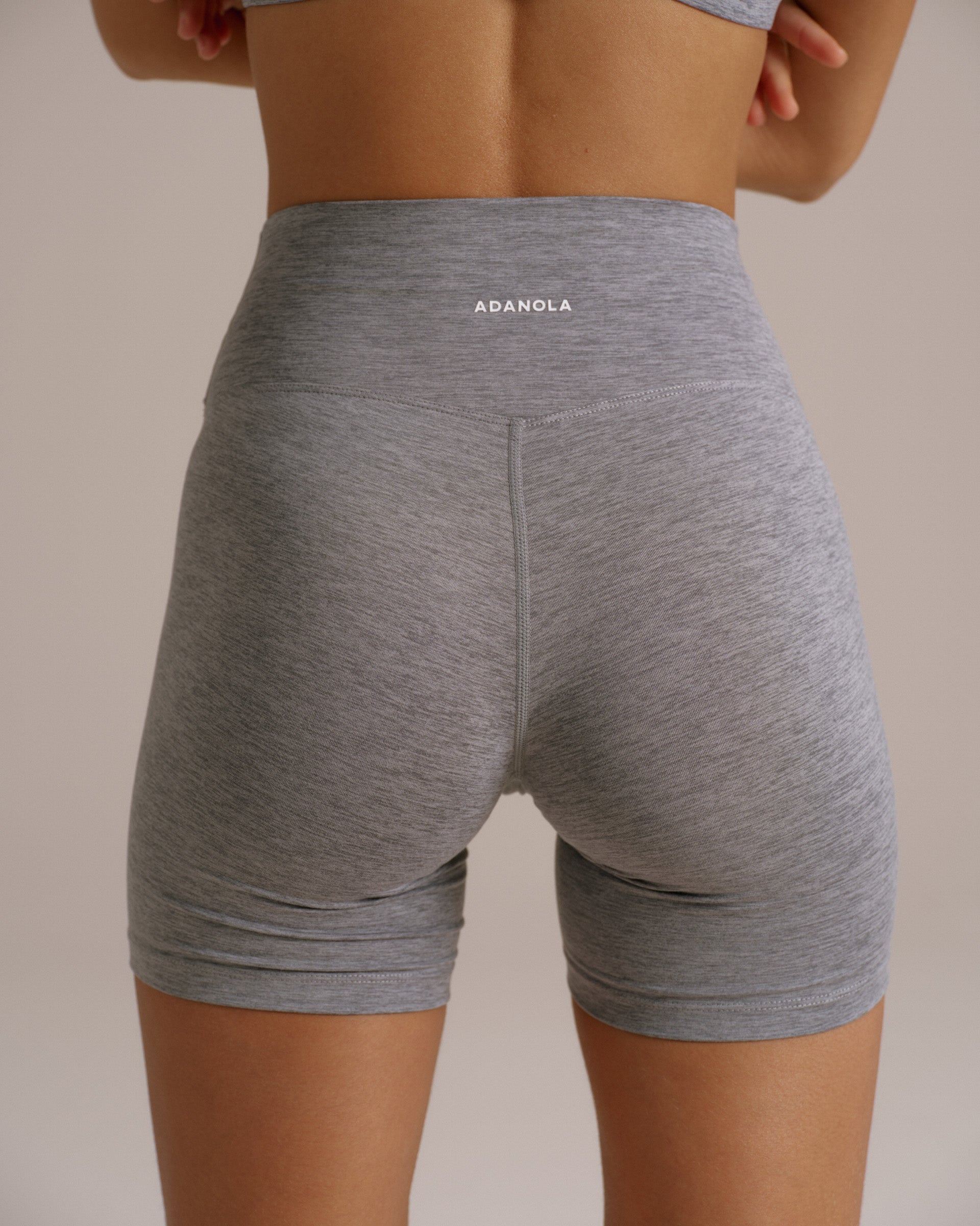 Brushed Crop Shorts - Dark Gray Melange