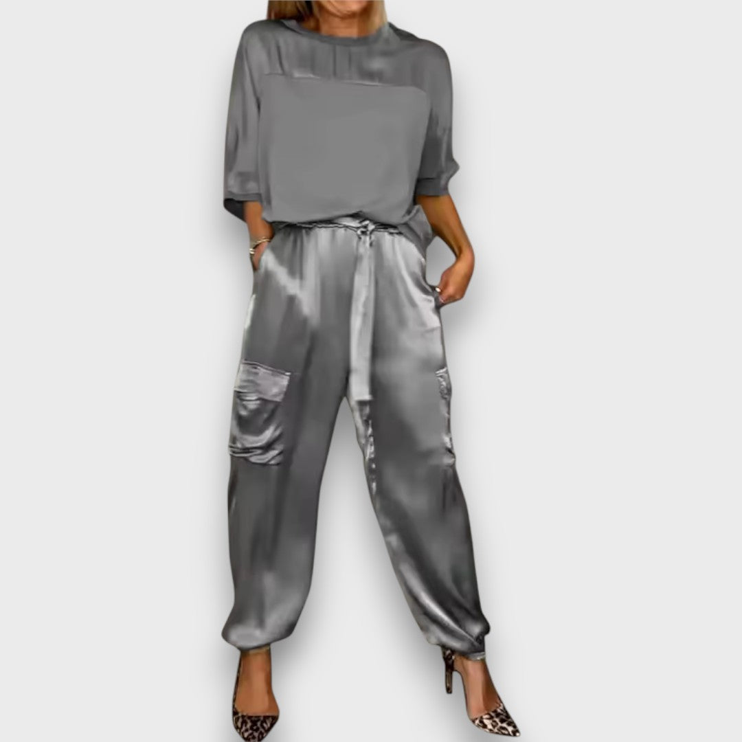 AERIS LONDON™|Avelan – Satin Flow Two-Piece Set