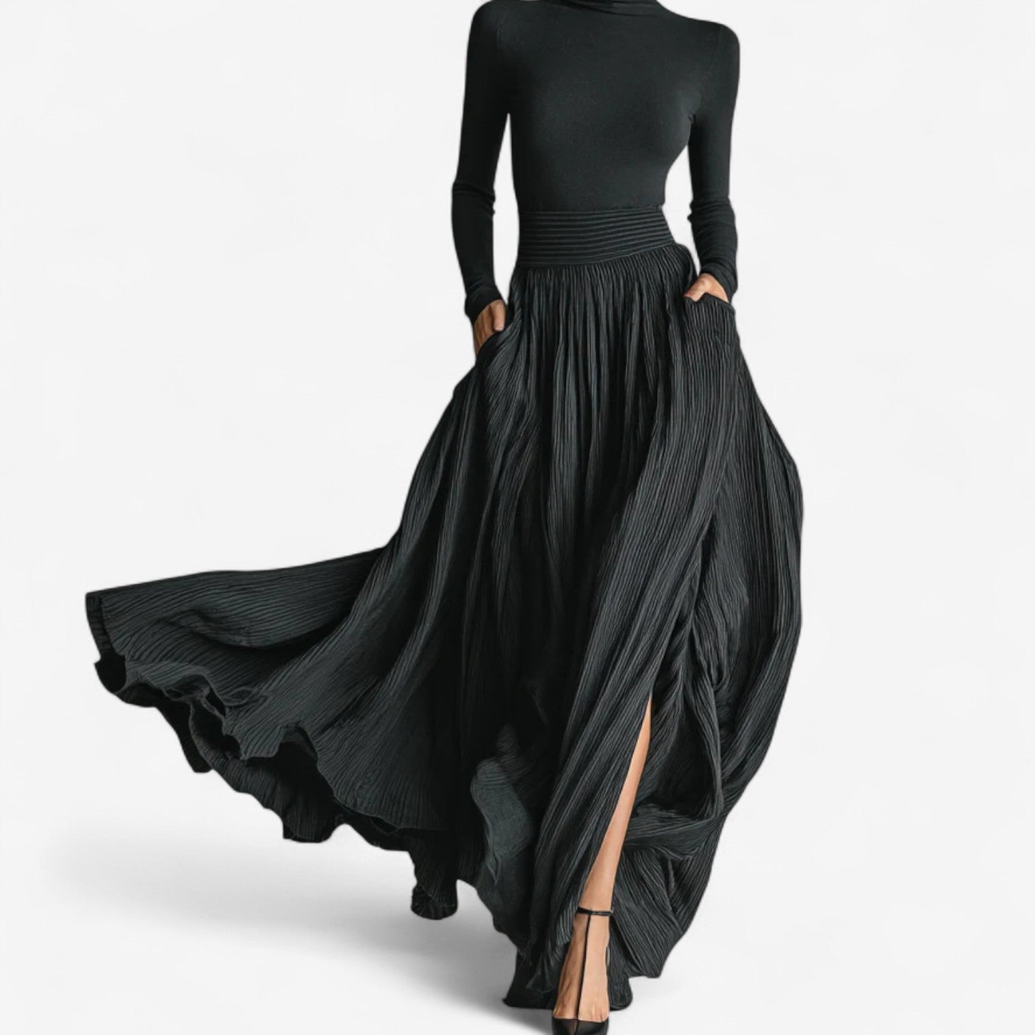 AERIS LONDON™| Cerynn | High Waist Maxi Skirt Plus Shirt