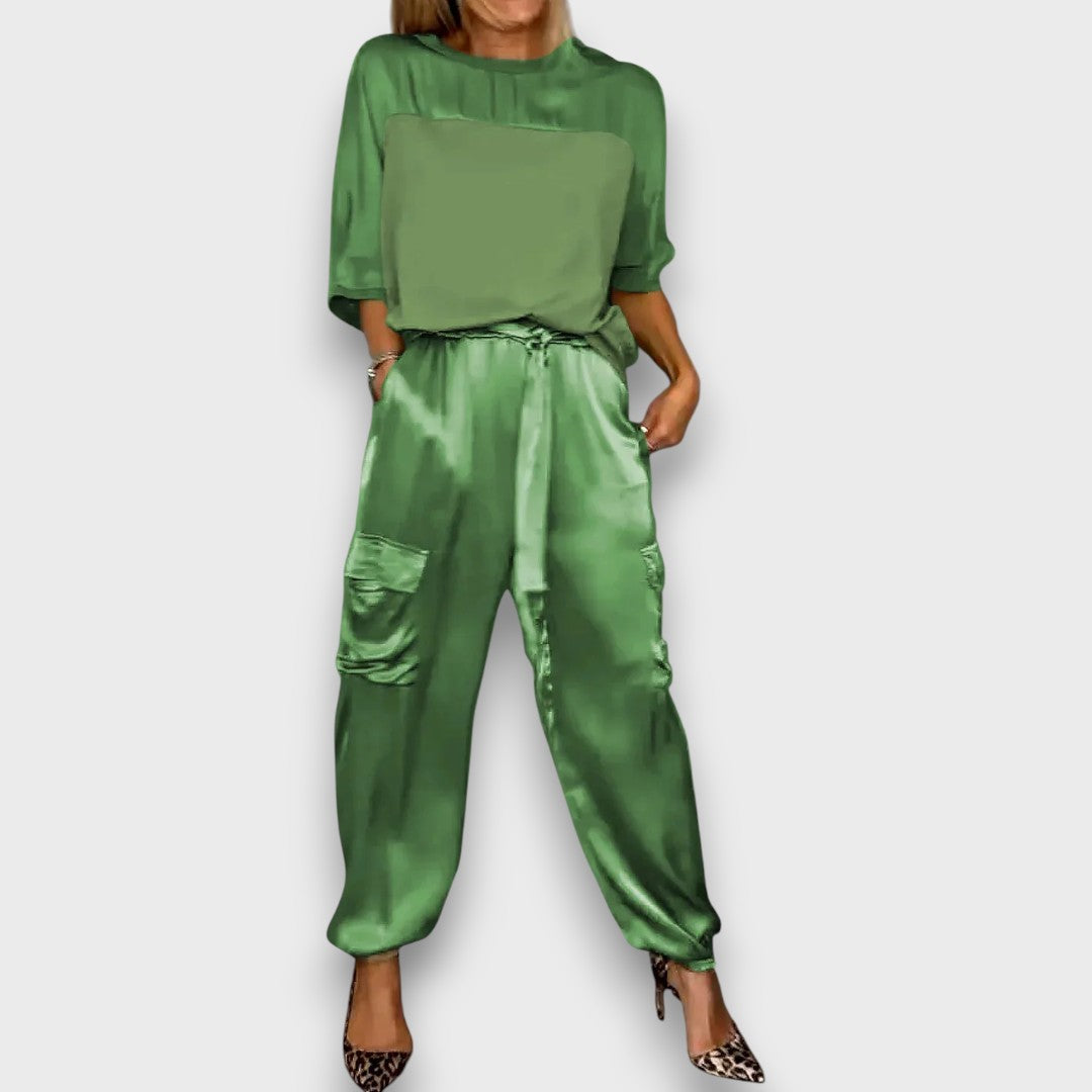 AERIS LONDON™|Avelan – Satin Flow Two-Piece Set