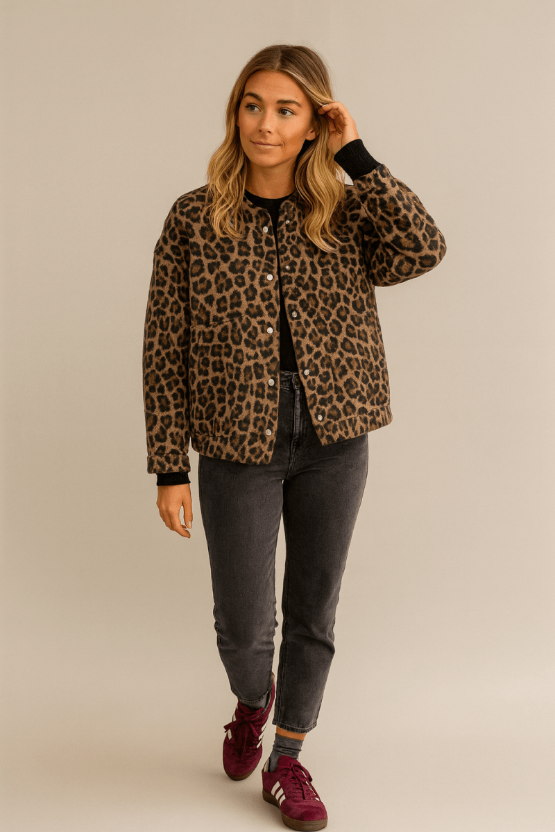 AERIS LONDON™| CHARLENE | Animal Print Leopard Jacket