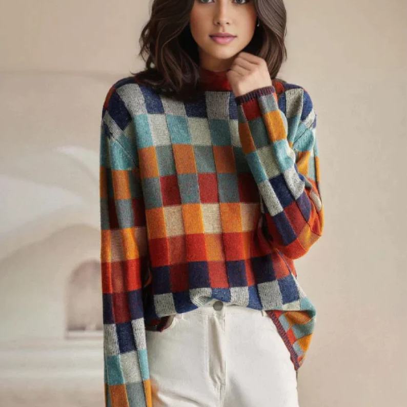 AERIS LONDON™| MIA - Retro-Inspired Plaid Sweater